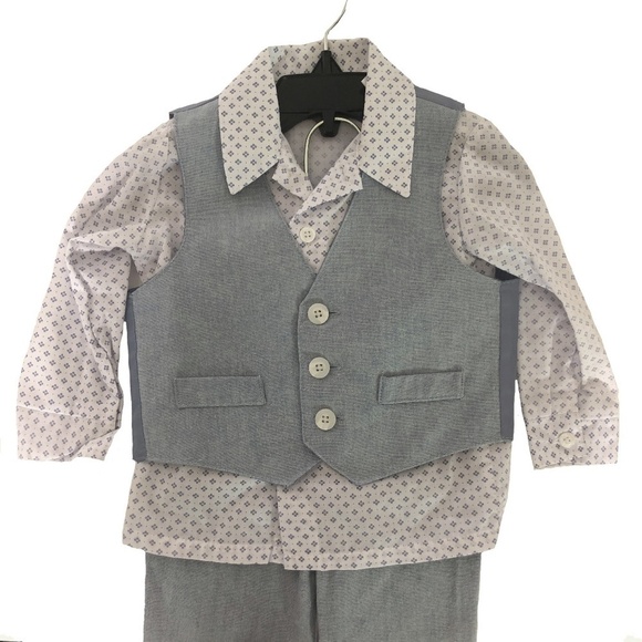 TFW Infant Boys Lightweight 3-Piece Dress Suit Set Formal Outfit 12m - Picture 2 of 6